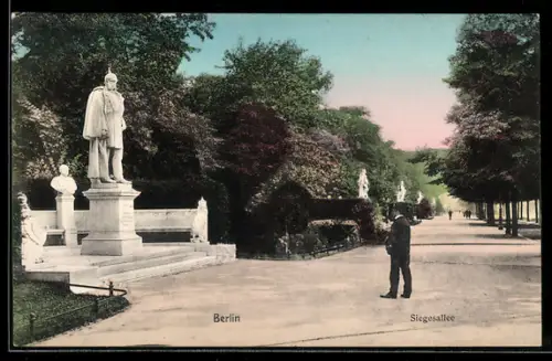 AK Berlin-Tiergarten, Skulptur Kaiser Wilhelm I. in der Siegesallee