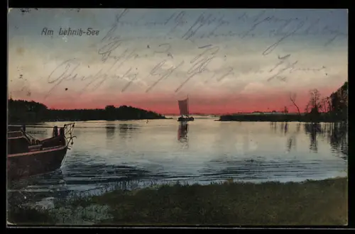 AK Berlin-Treptow, Morgenstimmung am Wasser