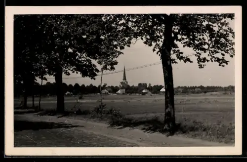 AK Gross-Köris /Teltow, Blick auf Dorf und Kirche