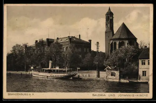 AK Brandenburg a. H., Saldria und Johannis-Kirche