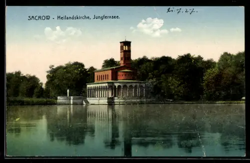 AK Sacrow, Heilandskirche am Jungfernsee