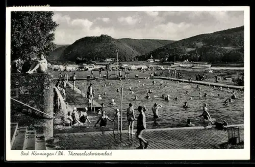 AK Bad Hönningen /Rh., am Thermalschwimmbad im Sommer