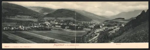 Klapp-AK Payerbach an der Südbahn, Ortsansicht mit Viadukt