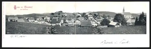 Klapp-AK Henndorf bei Salzburg, Ortspanorama mit Kirche