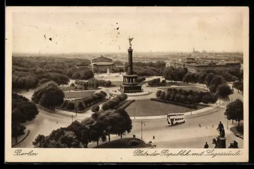 AK Berlin, Platz der Republik mit Siegessäule