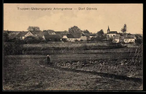 AK Altengrabow, Truppenübungsplatz, Ansicht vom Dorf Dörnitz