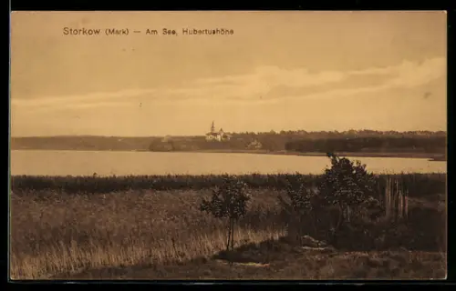AK Storkow / Mark, Am See - Hubertushöhe