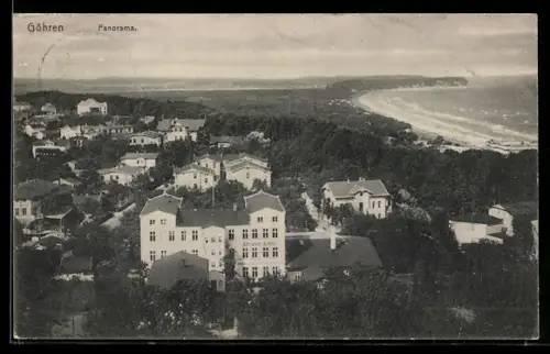 AK Göhren, Panorama mit Strand