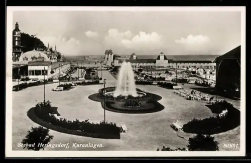 AK Heringsdorf, Kuranlagen mit Fontäne