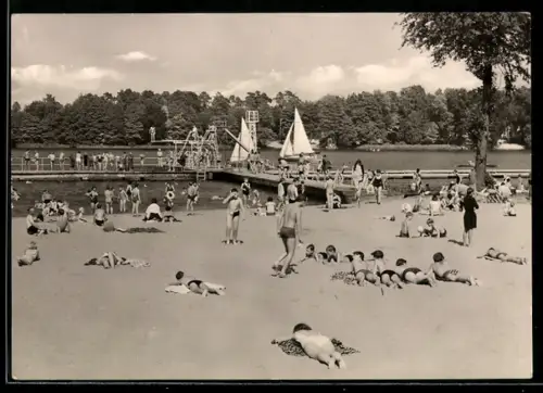 AK Kyritz, Strandbad mit Badegästen