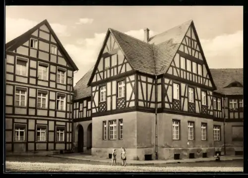 AK Perleberg, Fachwerkhäuser am Kirchplatz