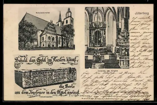 AK Jüterbog, Nikolaikirche, Inneres der Kirche, Tetzelkasten