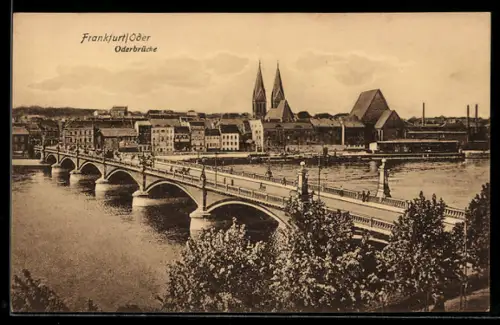 AK Frankfurt /Oder, Blick auf die Oderbrücke