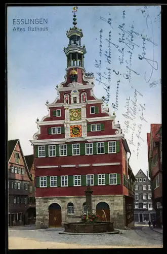AK Esslingen, Altes Rathaus, Frontalansicht