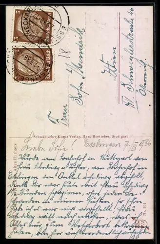 AK Esslingen, Altes Rathaus, Frontalansicht