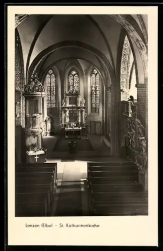AK Lenzen /Elbe, St. Katharinenkirche, Innenansicht