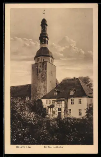 AK Belzig i. M., Ansicht der St. Marienkirche