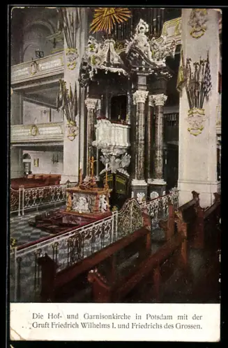 AK Potsdam, Hof- und Garnisonkirche, Gruft Friedrich Wilhelms I. und Friedrichs des Grossen
