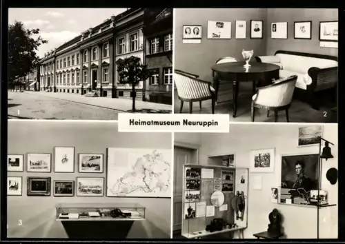 AK Neuruppin, Heimatmuseum, Schinkel-Gedenkraum, Fontane-Gedenkraum, Demokratische Bodenreform