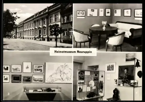 AK Neuruppin, Heimatmuseum, Schinkel-Gedenkraum, Fontane-Gedenkraum, Demokratische Bodenreform