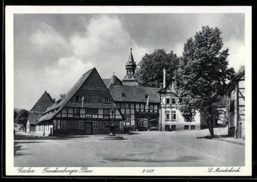 AK Goslar, Frankenberger Plan, Fachwerkhäuser, Kirche