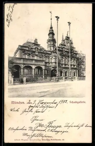 AK München, Partie an der Schackgallerie, Brienner Strasse