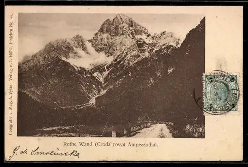 AK Ampezzothal, Rothe Wand (Croda rossa) con paesaggio montuoso imponente