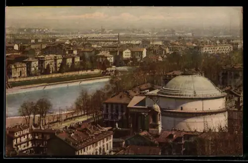 AK Torino, Panorama con vista sulla Mole Antonelliana e il fiume Po