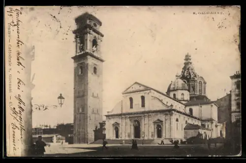 AK Torino, Cattedrale di S. Giovanni e campanile, vista frontale storica