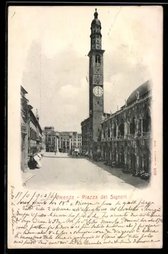 AK Vicenza, Piazza dei Signori con Torre dell`Orologio e Basilica Palladiana