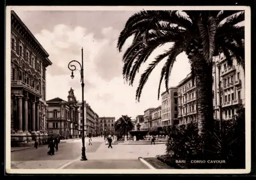 AK Bari, Corso Cavour con palme e edifici storici