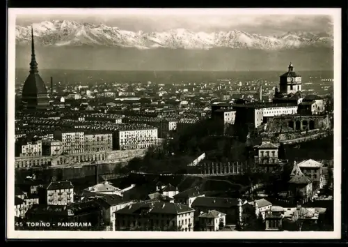 AK Torino, Panorama con Mole Antonelliana e montagne innevate sullo sfondo