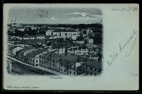 Mondschein-AK Padova, Panorama della città al tramonto