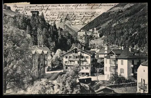 AK Sand /Taufers, Post, Schloss und Schwarzenstein