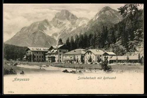 AK Ampezzo, Schluderbach mit Rothwand
