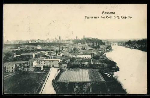 AK Bassano Bresciano, Panorama dai Colli di S. Eusebio
