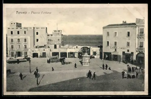 AK Taranto, Piazza Fontana con Albergo Cavour
