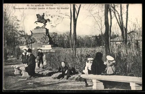AK Torino, Monumento al Principe Amedeo di Savoia dai Giardini