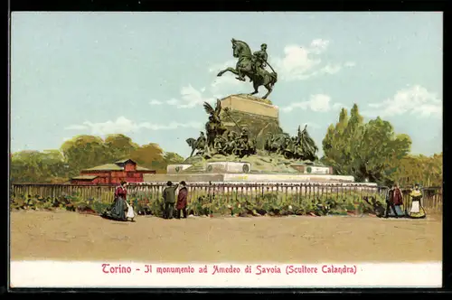 AK Torino, Il monumento ad Amedeo di Savoia (Scultore Calandra)