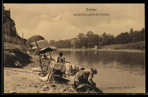 AK Torino, Rive del Po e castello del Valentino