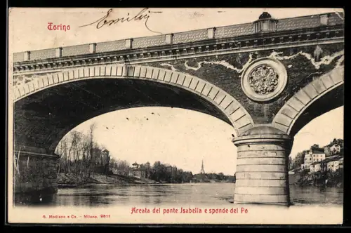 AK Torino, Arcata del ponte Isabella e sponde del Po