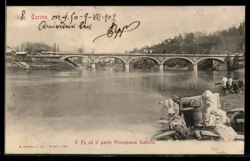 AK Torino, Il Po ed il ponte Principessa Isabella