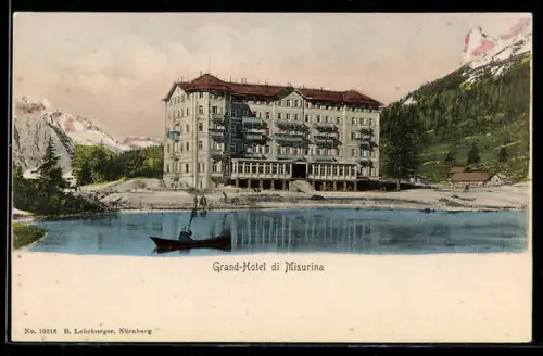 AK Misurina, Grand-Hotel di Misurina sul lago con barca a remi