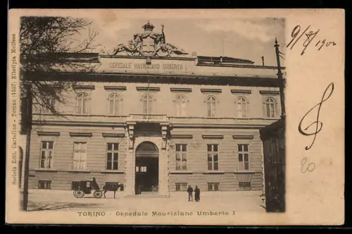 AK Torino, Ospedale Mauriziano Umberto I con carrozza d`epoca