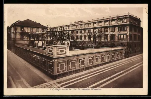 AK Torino, Collegio S. Giuseppe, Il Collegio visto da Via Accademia Albertina