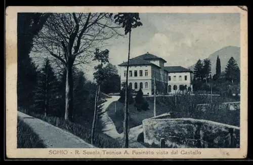AK Schio, R. Scuola Tecnica A. Fusinato vista dal Castello