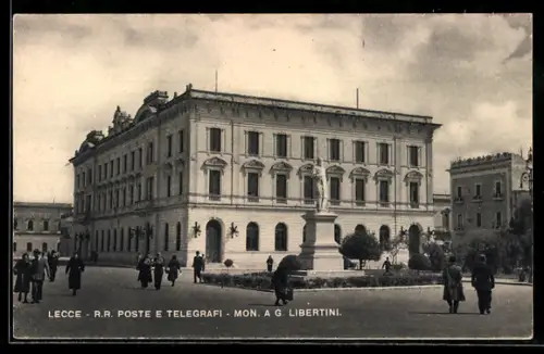 AK Lecce, R.R. Poste e Telegrafi, Mon. a G. Libertini