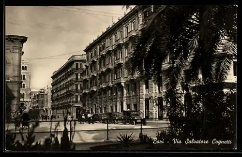 AK Bari, Via Salvatore Cognetti con palme e edifici storici
