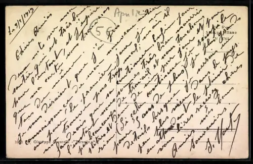 AK Taranto, Via Archita con passanti e edifici storici