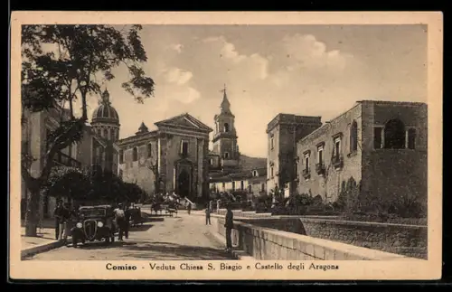 AK Comiso, Veduta Chiesa S. Biagio e Castello degli Aragona
